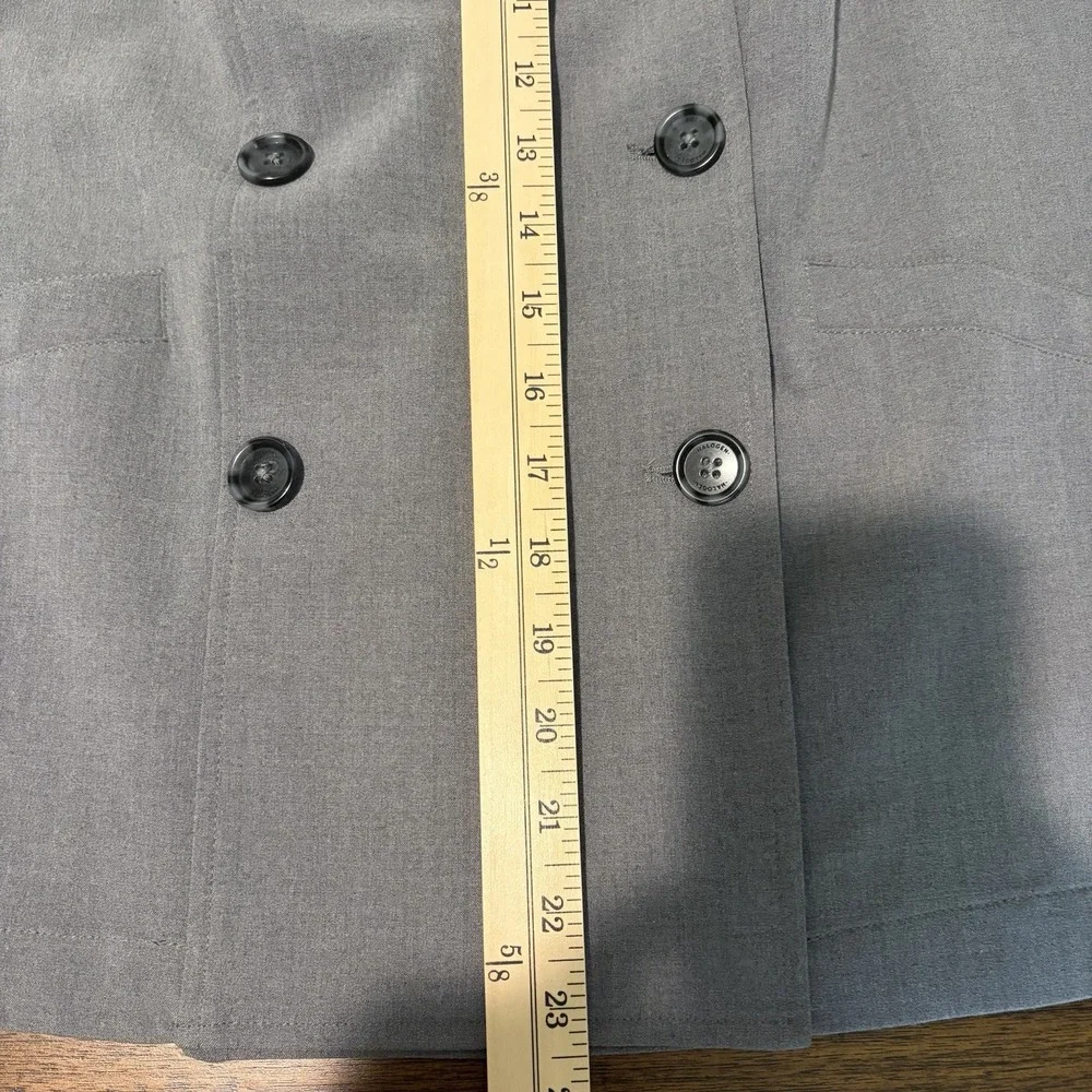 Halogen Double Breasted Woman's Trench Vest Size 1X Gray Classy Classic‎ Staple